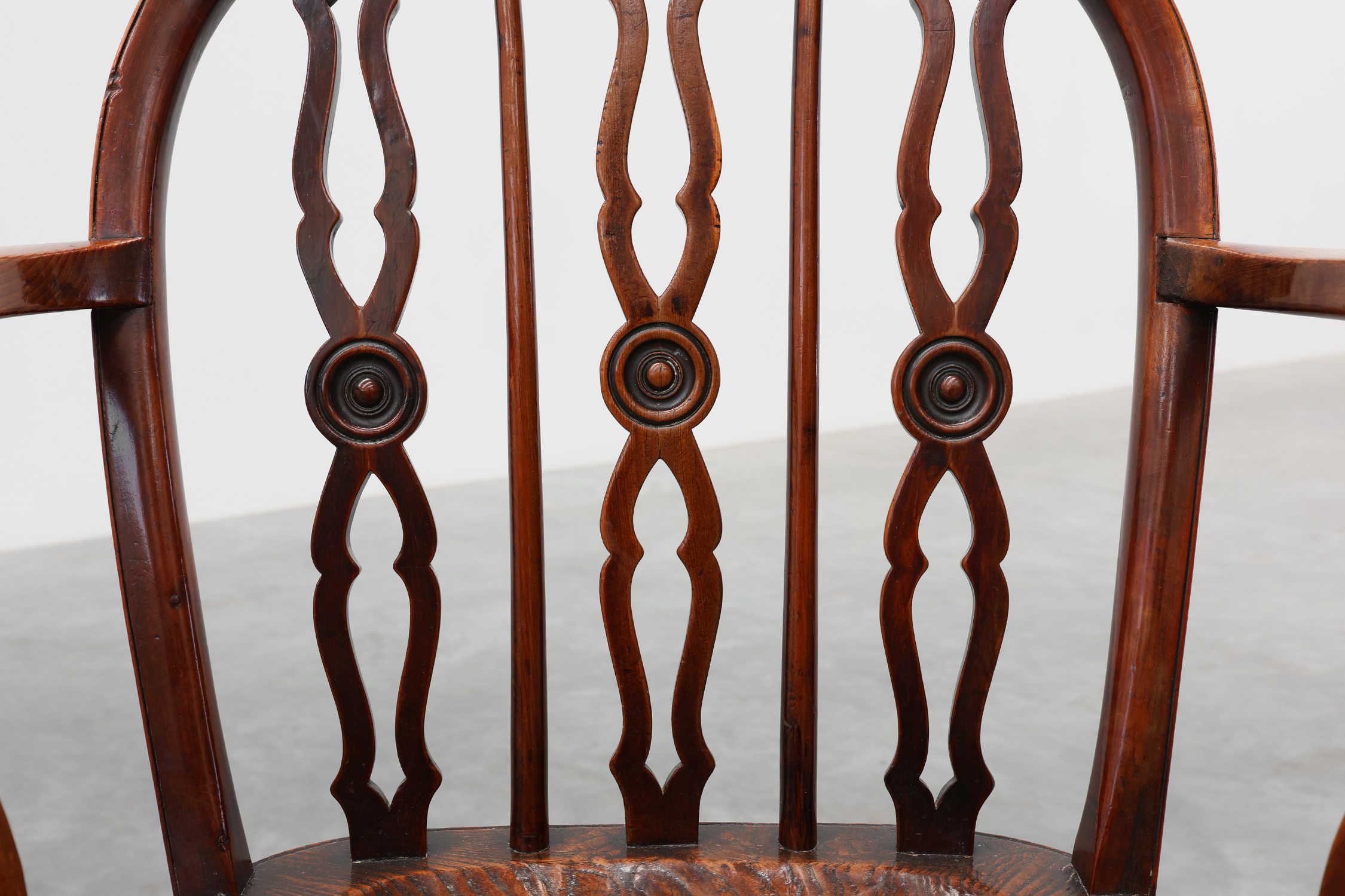English Windsor armchair with oak seat and spindle back, 19th centurythumbnail